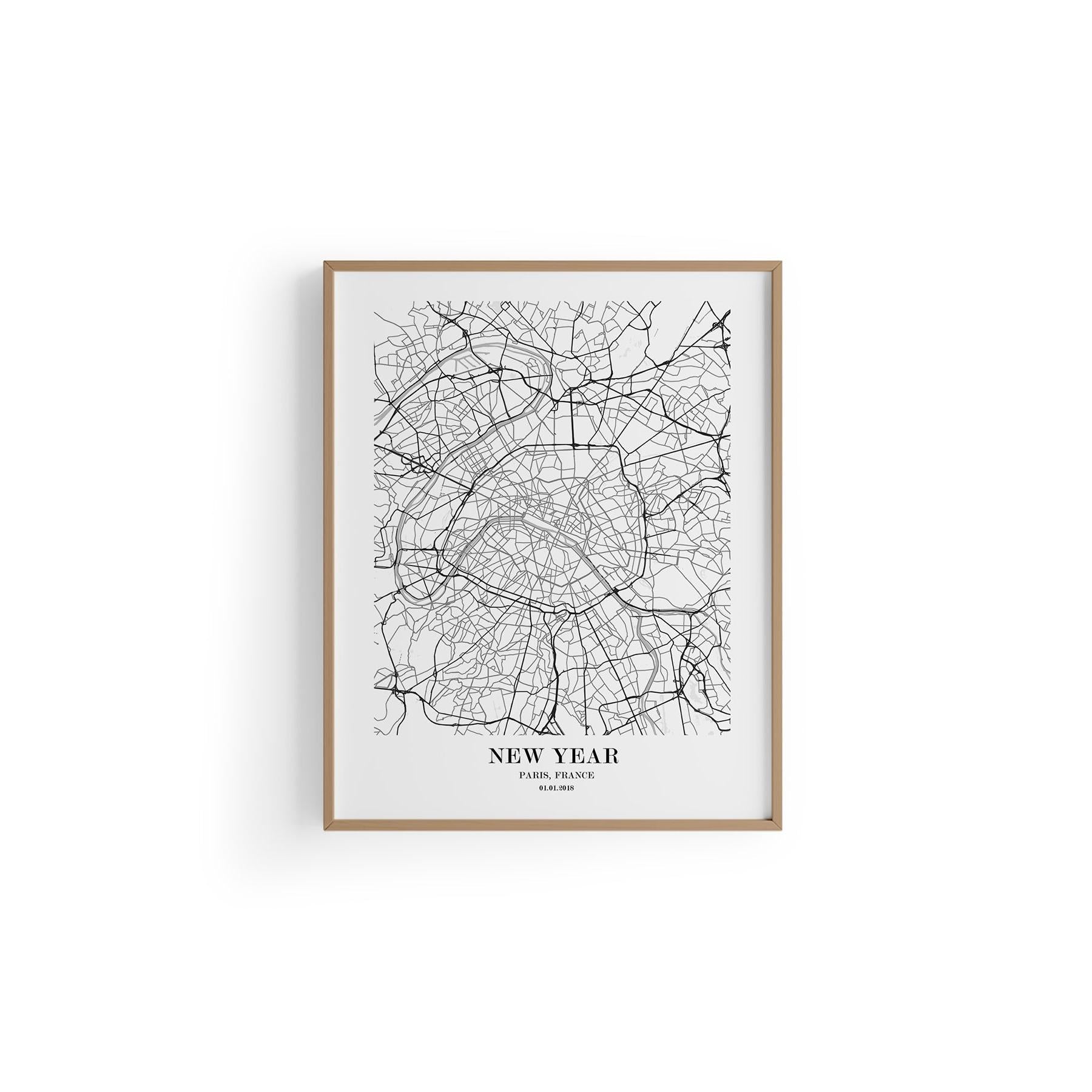 Paris Şehir Haritası Poster