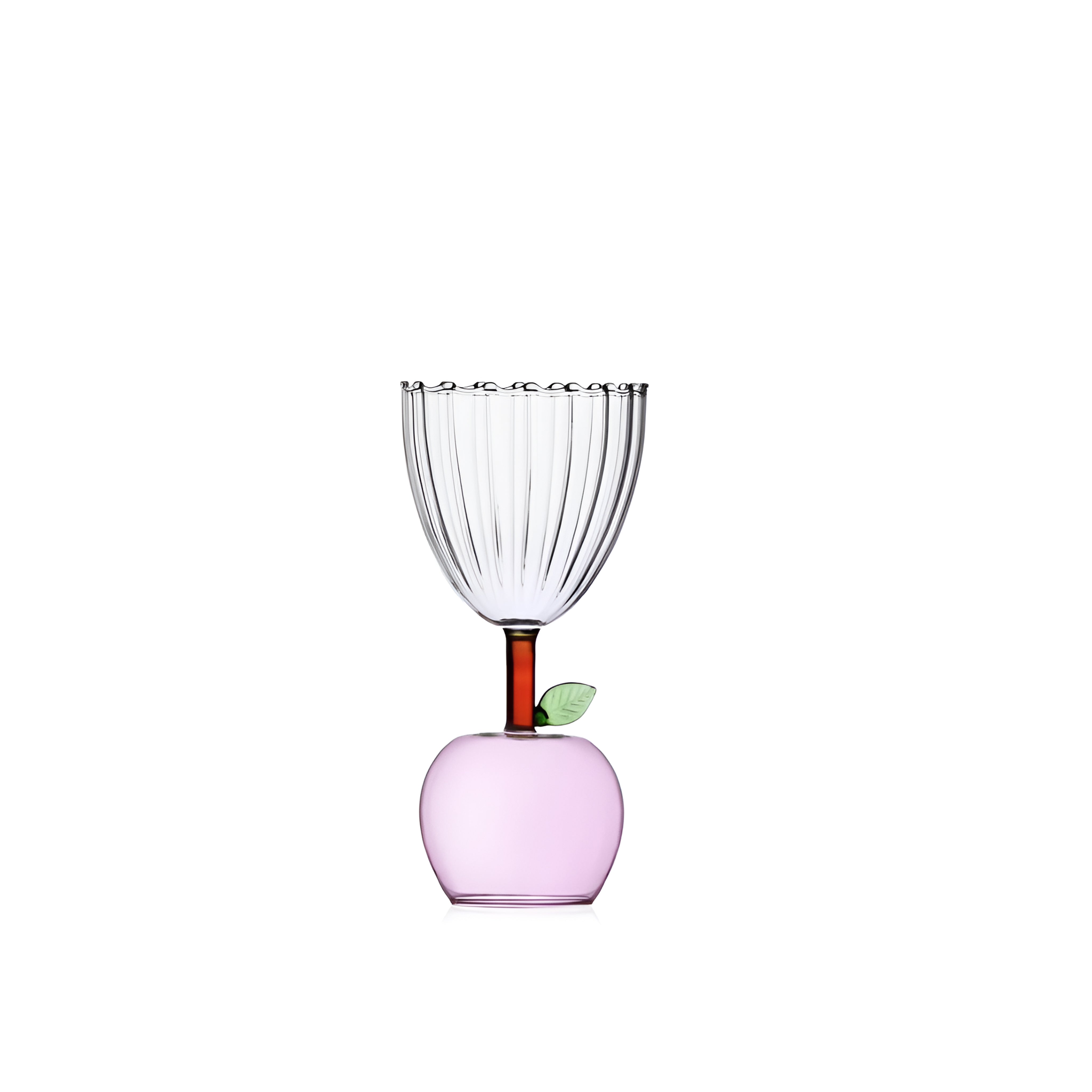 Pembe Elma Tabanlı Cam Kadeh