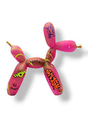 Pembe “Follow Your Dreams” Balon Köpek Heykeli