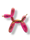 Pembe “Follow Your Dreams” Balon Köpek Heykeli