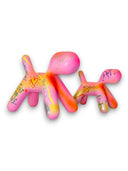 Pembe Puppy Heykel Seti – Graffiti Pop Art Temalı 2’Li Soyut Köpek Heykeli