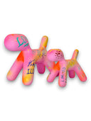 Pembe Puppy Heykel Seti – Graffiti Pop Art Temalı 2’Li Soyut Köpek Heykeli