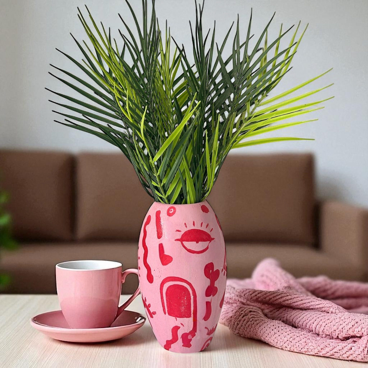 Pembe Rui Seramik Vazo