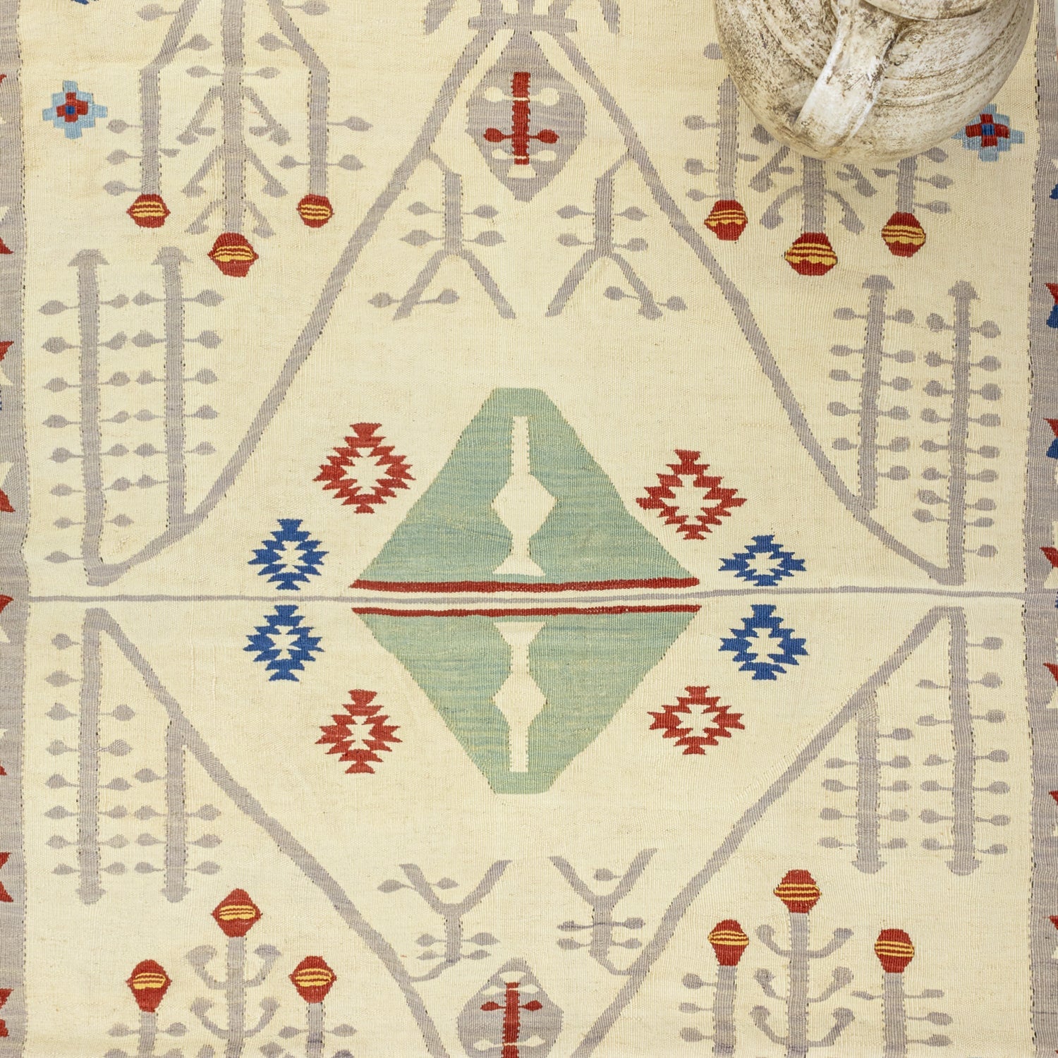 Peren Şarköy Desenli Yün Kilim 115X172 Cm