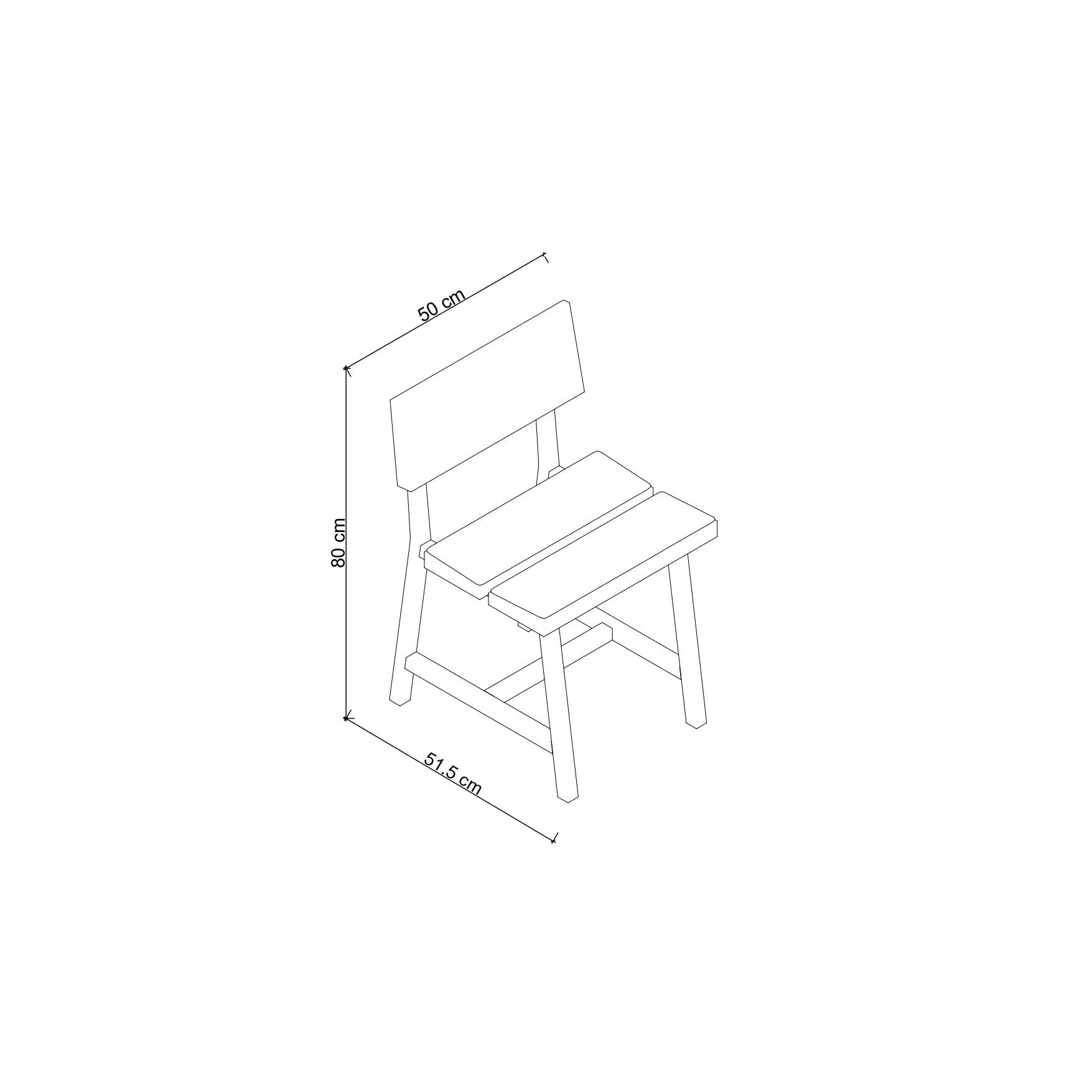 Pi Meşe Sırtlıklı Döşemeli Sandalye Kahverengi