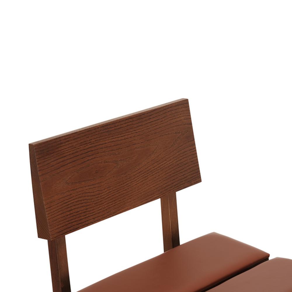 Pi Meşe Sırtlıklı Döşemeli Sandalye Kahverengi