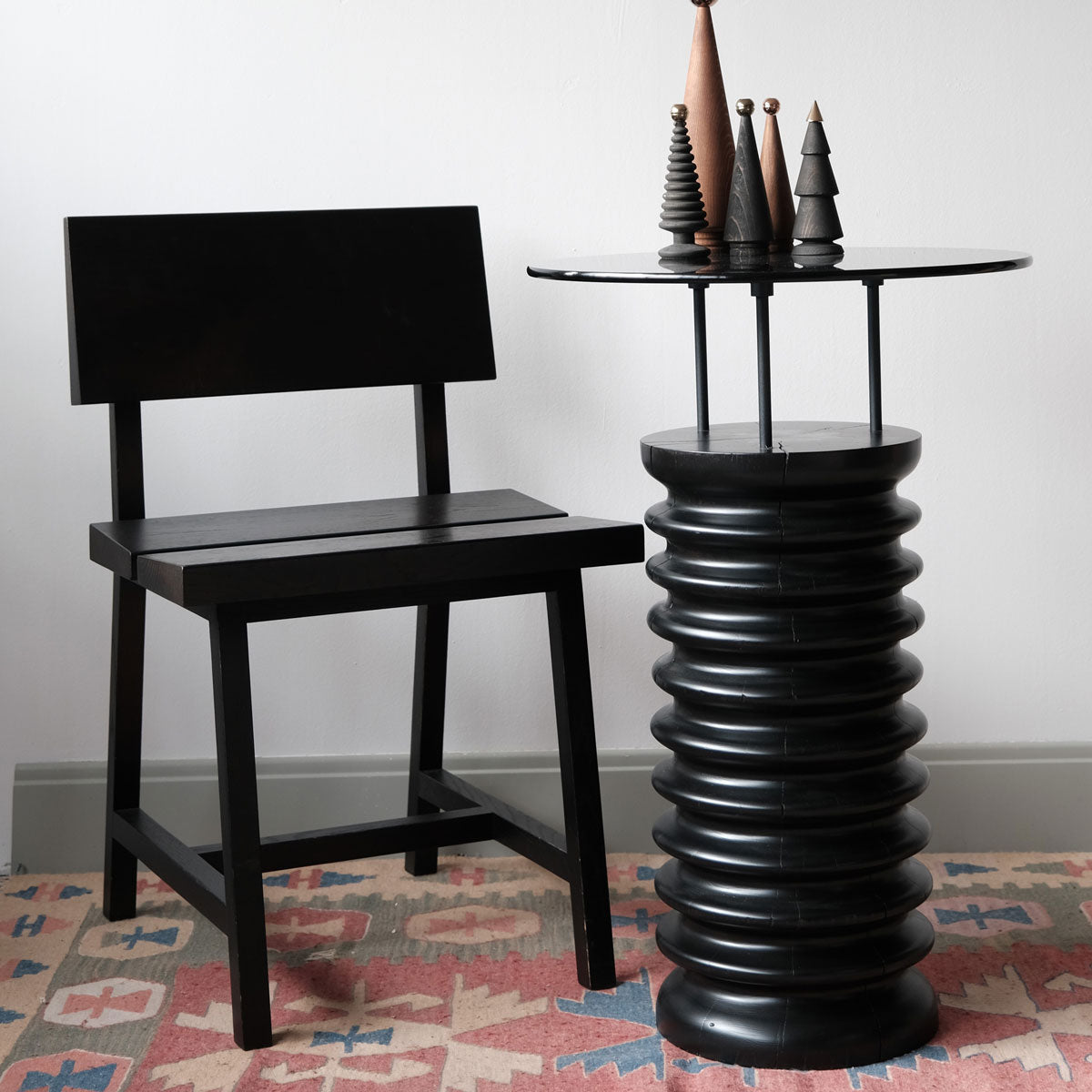 Pi Meşe Sırtlıklı Döşemeli Sandalye Kahverengi