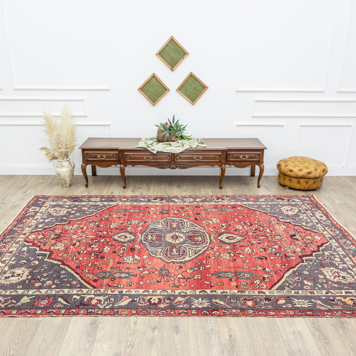 Piravi Çiçek Desenli El Dokuma Halı 217X334 Cm