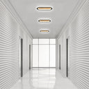 Plafonia Oval Led Plafonyer Led Avize Ahşap 40x16 Cm