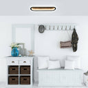 Plafonia Oval Led Plafonyer Led Avize Ahşap 60x16 Cm