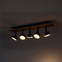 Plafonyer Spotlu Ahşap Led Avize 45x10 Cm