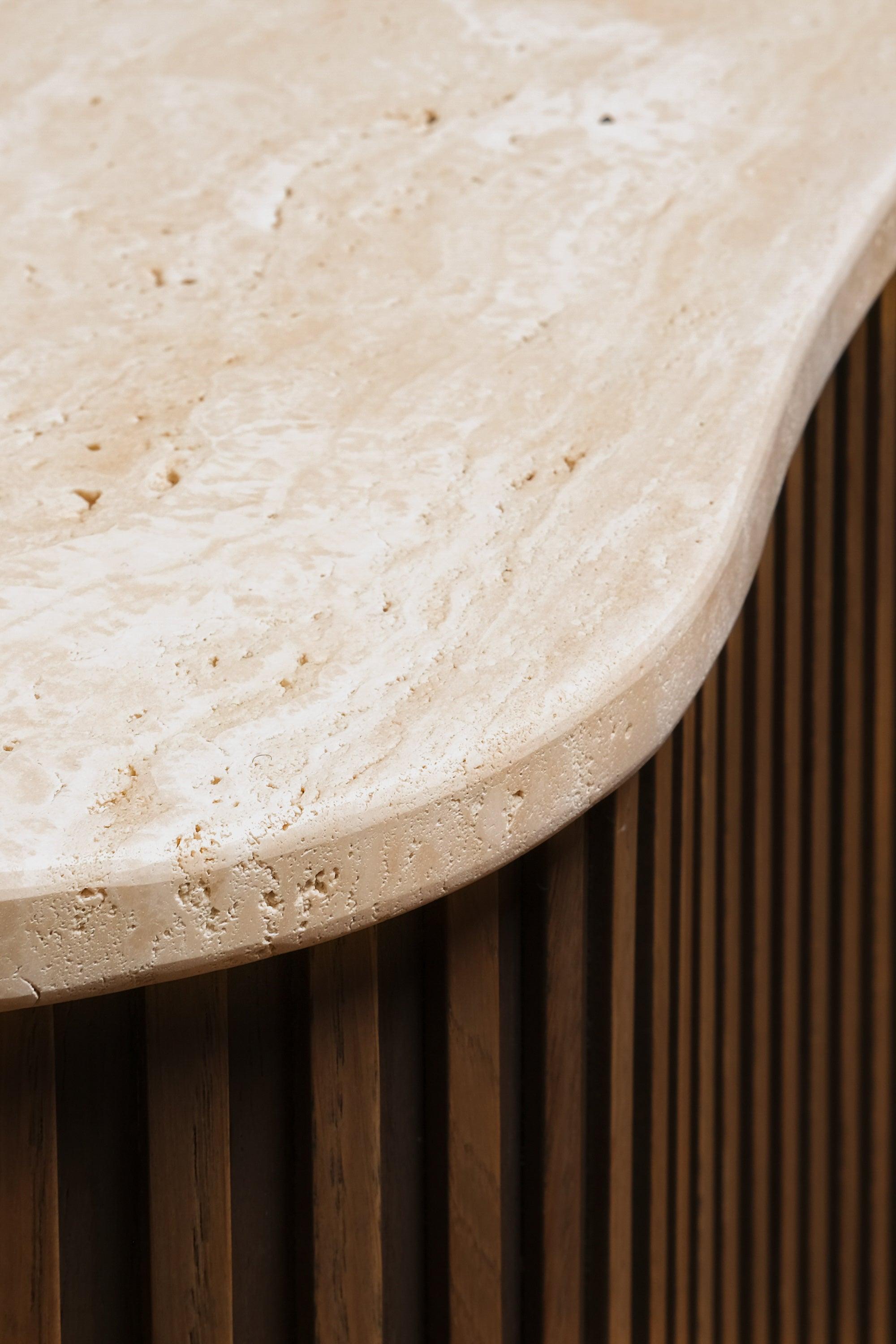 Puzzle Traverten Sehpa