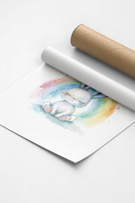 Rainbow Bunny Çocuk Odası Tablo-Poster-ODA.products-30 X 40 Cm-Çerçevesiz-NowShopFun
