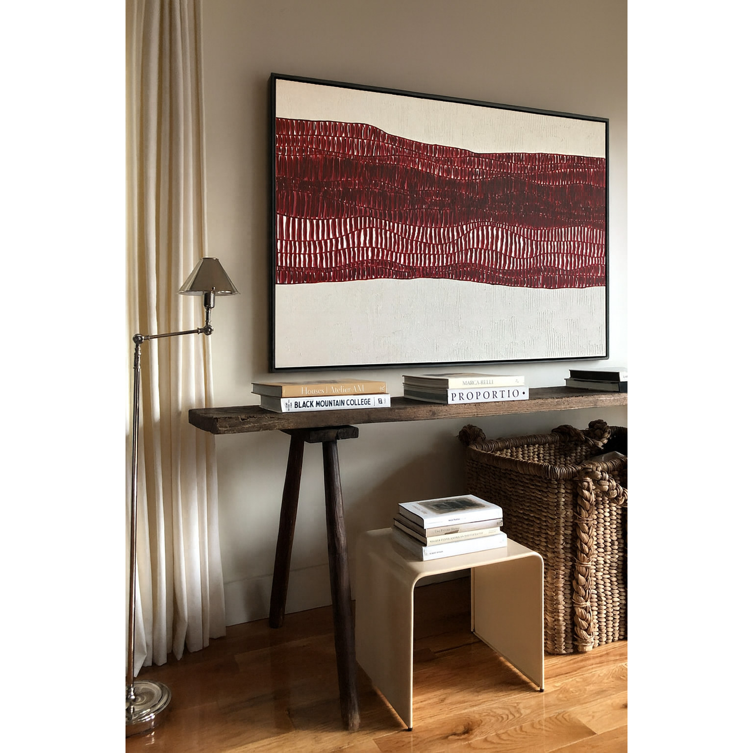 Red Textures Kanvas Üzeri Akrilik El Yapımı Resim