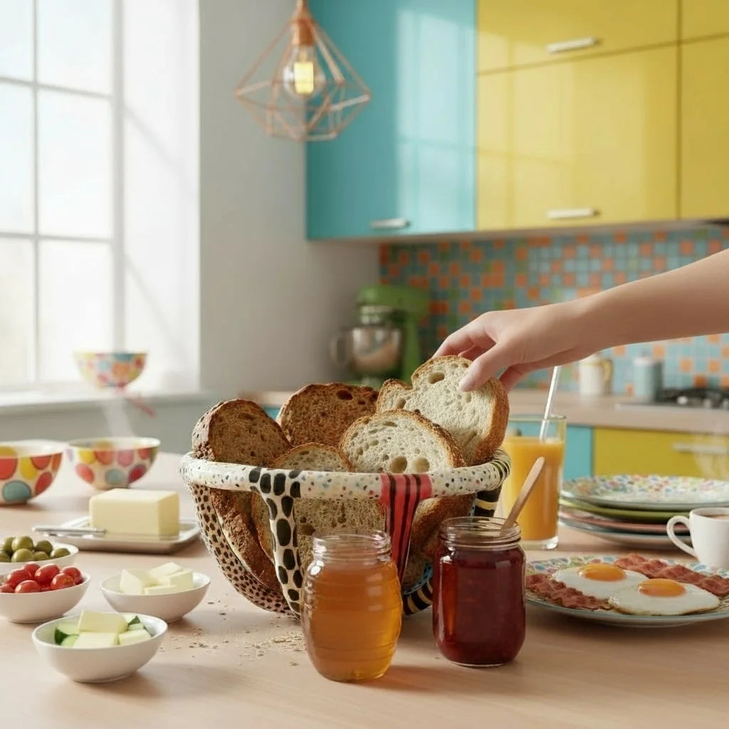 Renkli Seramik Sepet