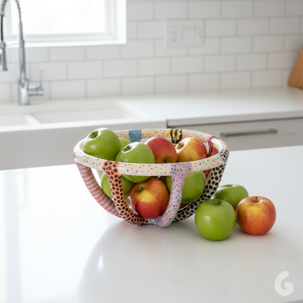 Renkli Seramik Sepet