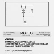 Rhythm Şarjlı Aplik No: 10-Aplik-Motto Home Design-Siyah-NowShopFun