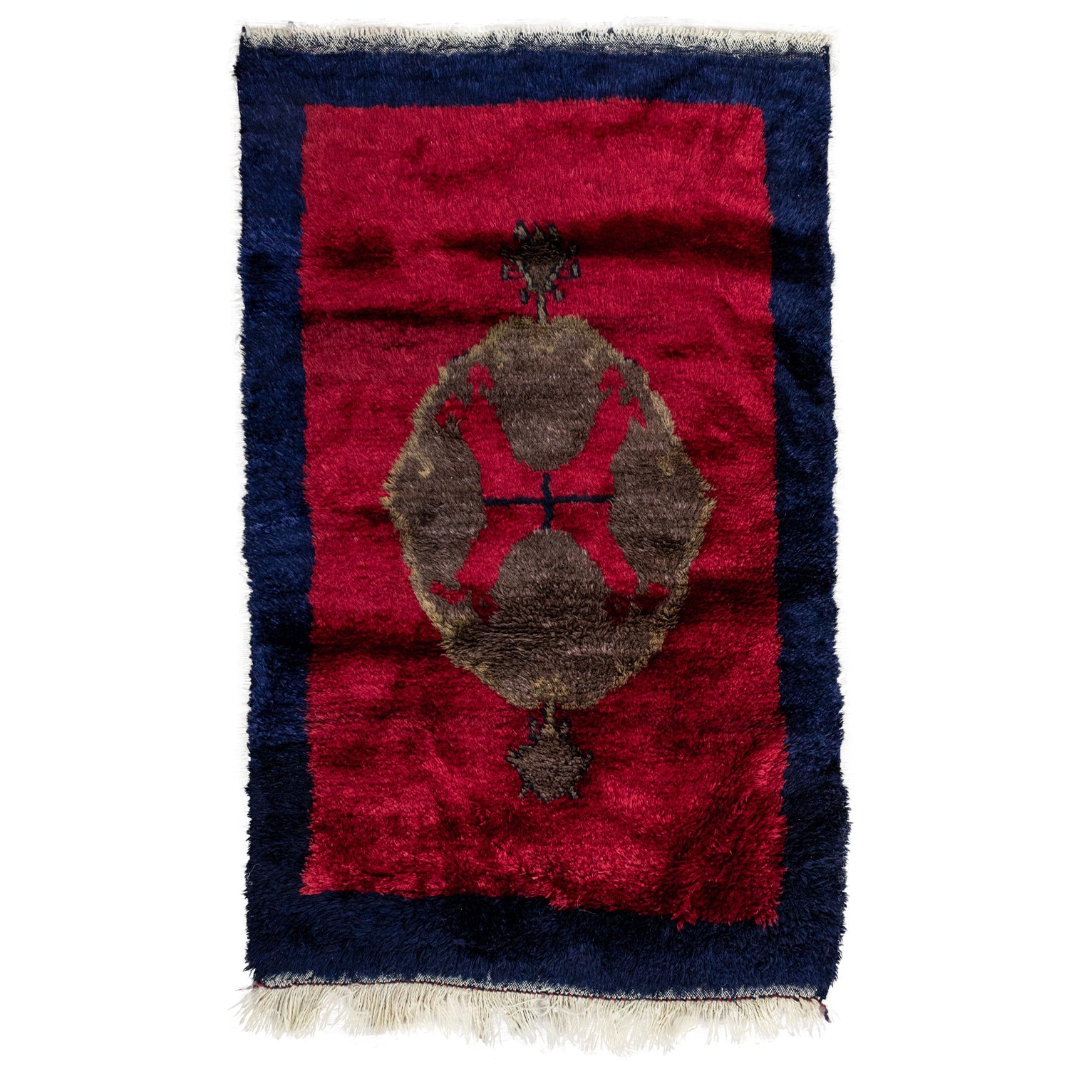 Ronte Shaggy Tarz İlkel Desenli Halı 108X172 Cm