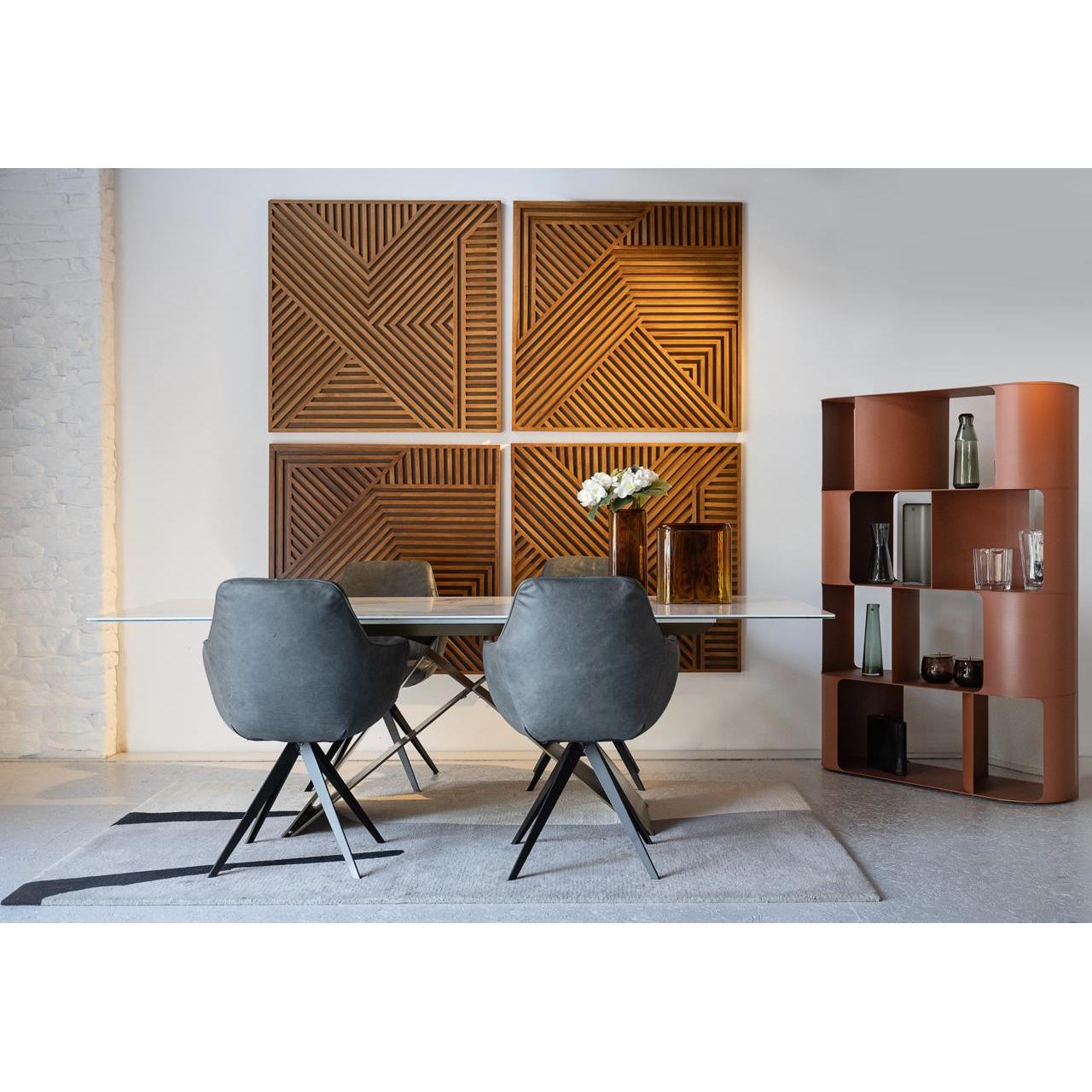 Round Raf Heykelsi Modern Metal Kitaplık