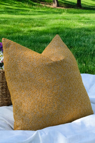 Safran Bahçesi - Botanik Desenli Hardal Sarısı Outdoor Kırlent Seti-Yastık & Kırlent-Remon-45x45cm-NowShopFun