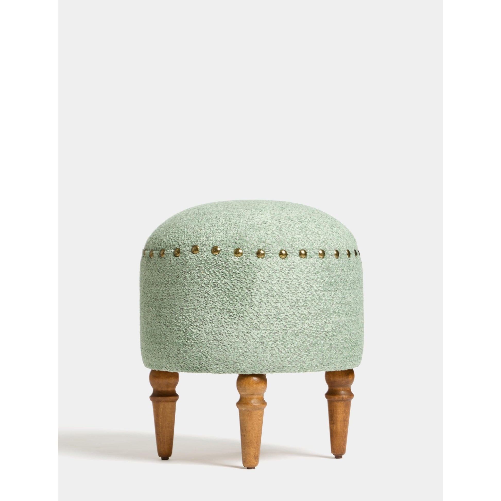 Saga Nostajik Ahşap Ayaklı Puf