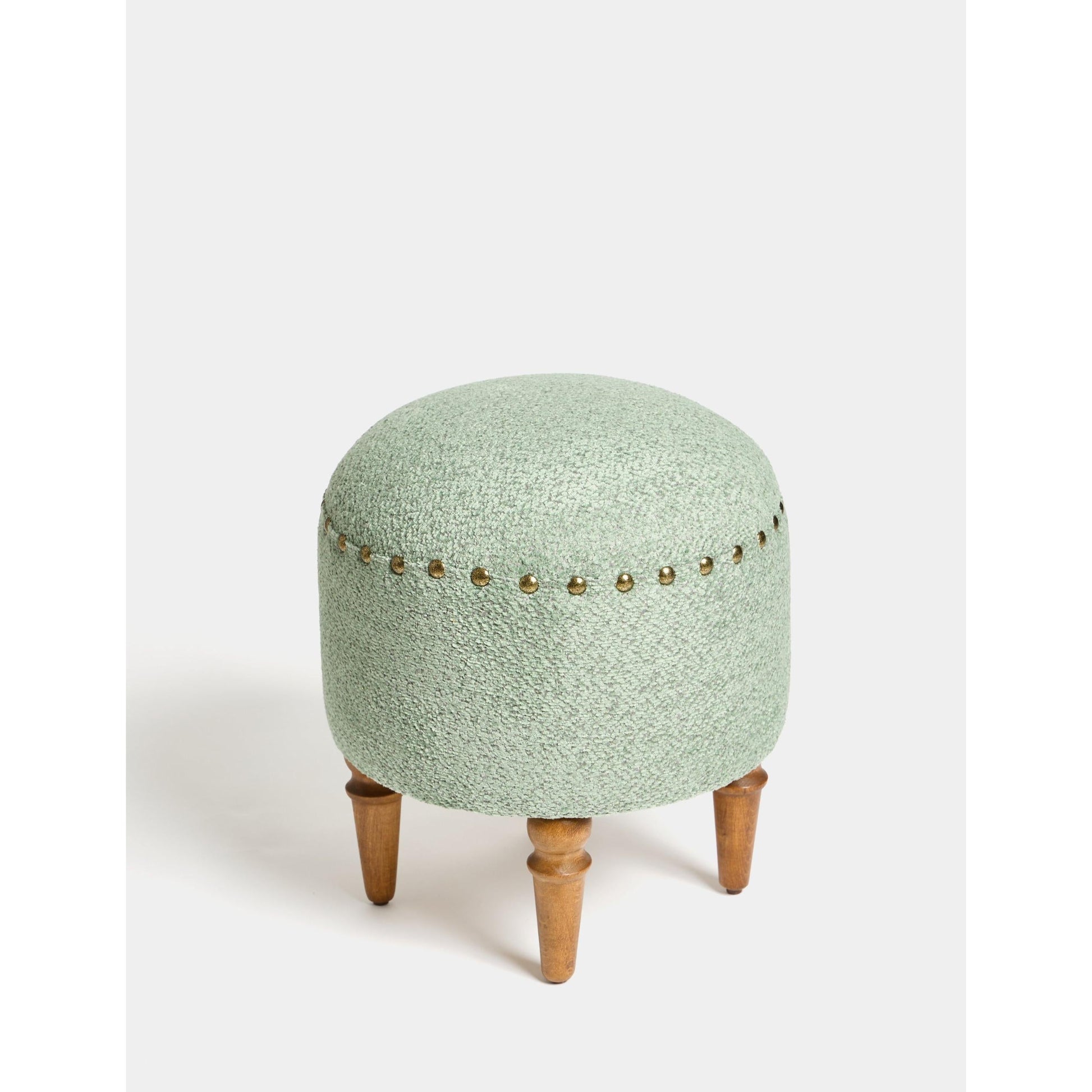 Saga Nostajik Ahşap Ayaklı Puf