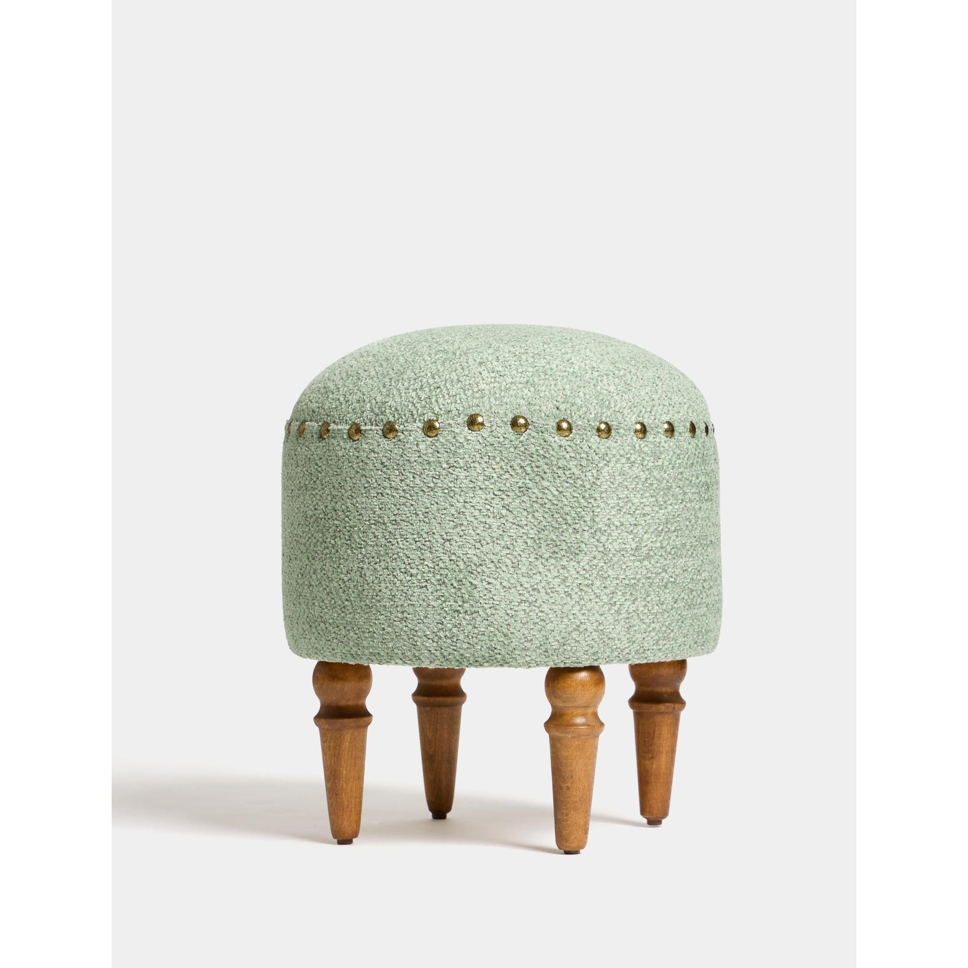 Saga Nostajik Ahşap Ayaklı Puf