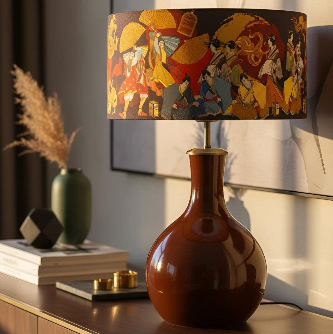 Samulnori El Yapımı Ahşap Abajur