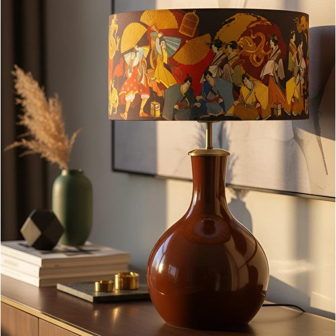 Samulnori El Yapımı Ahşap Abajur