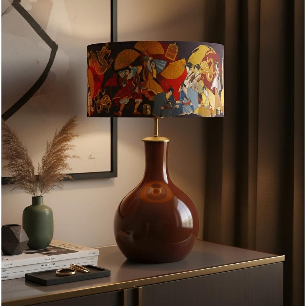 Samulnori El Yapımı Ahşap Abajur