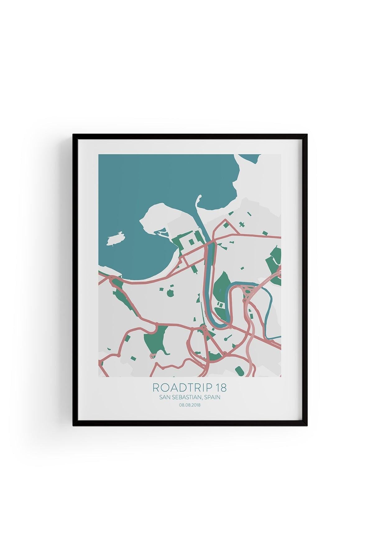 San Sebastian Şehir Haritası Poster