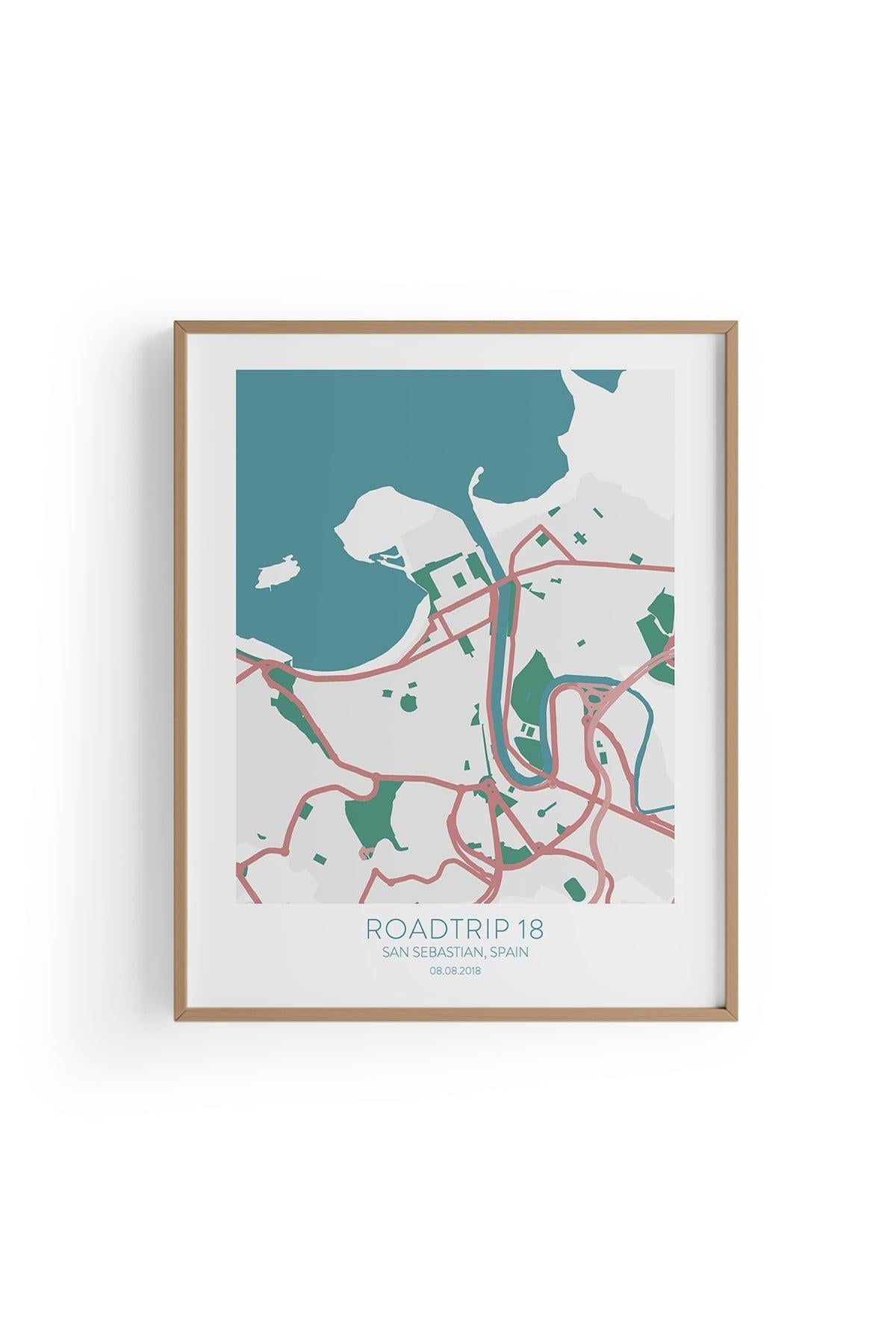 San Sebastian Şehir Haritası Poster