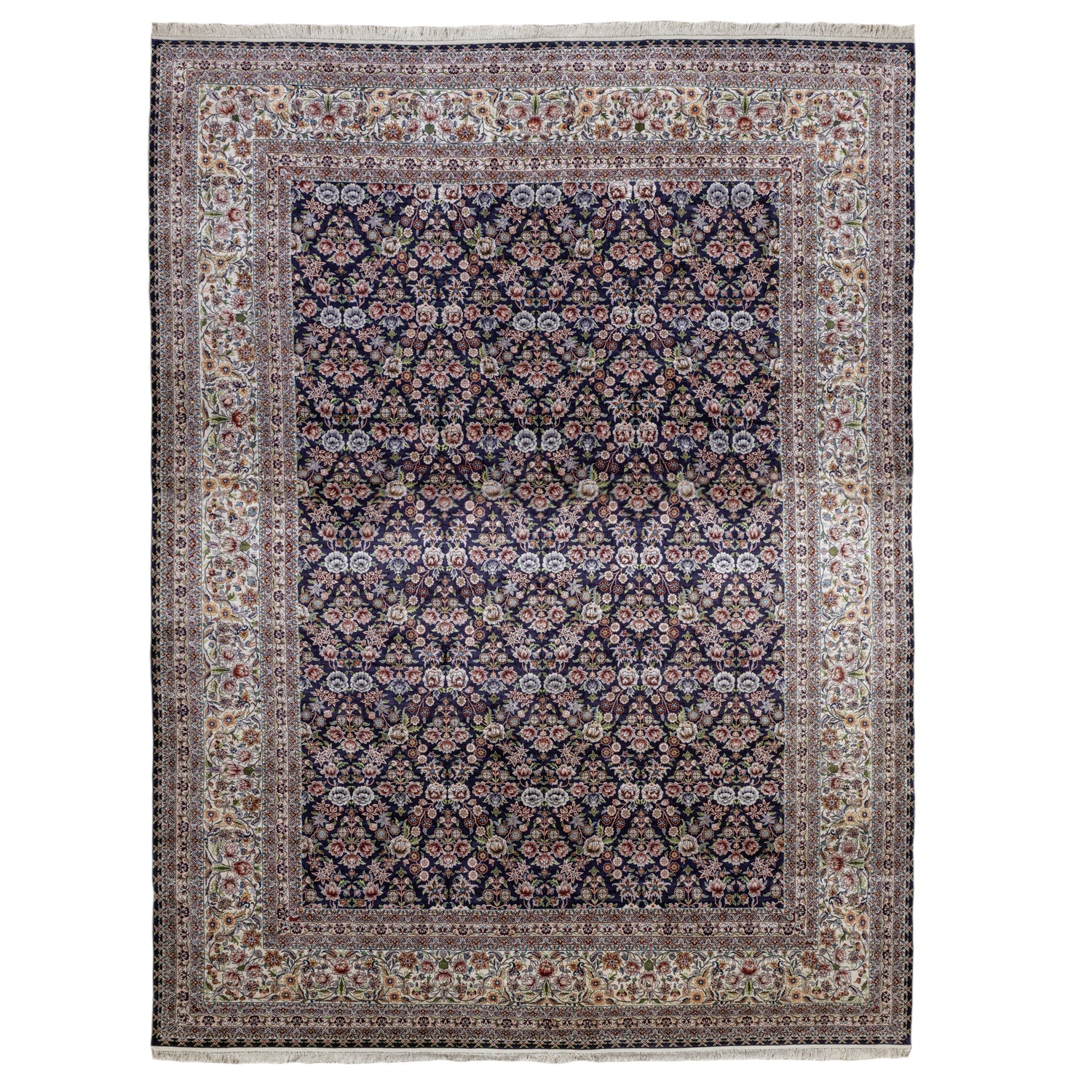 Sariya Serpme Çiçek Motifli İpek Halı 277X359 Cm