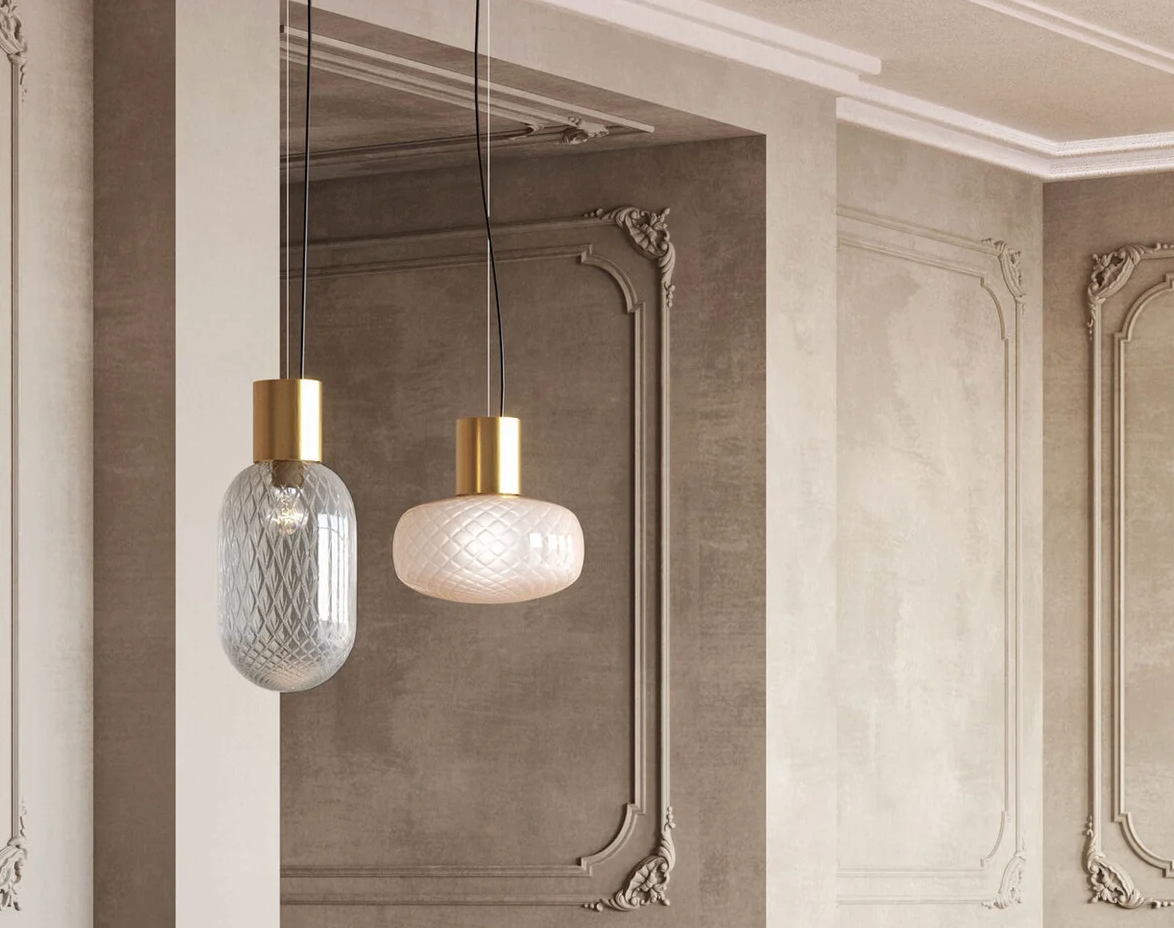 Bloom Transparan Pembe Sarkıt Avize