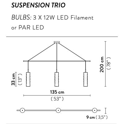 Dimple Trio Üçlü Sarkıt Avize