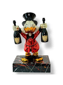 Scrooge Mcduck Şampanya Heykeli | Kırmızı, Altın & Gümüş Krom Tasarım