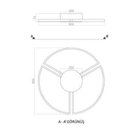 Segmented Plafonyer Led Avize 60 Cm-Plafonyer-Voxlamp-Gold-2700 Kelvin-NowShopFun