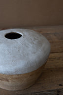 Seramik Beyaz Mat Sır Dokulu Stoneware Vazo