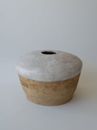 Seramik Beyaz Mat Sır Dokulu Stoneware Vazo-Vazo-Dua Alali Art-NowShopFun