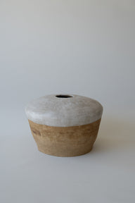 Seramik Beyaz Mat Sır Dokulu Stoneware Vazo-Vazo-Dua Alali Art-NowShopFun