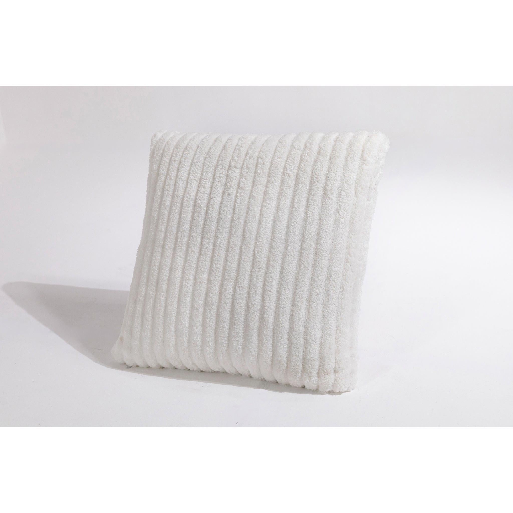 Şerit Detaylı Beyaz Kırlent