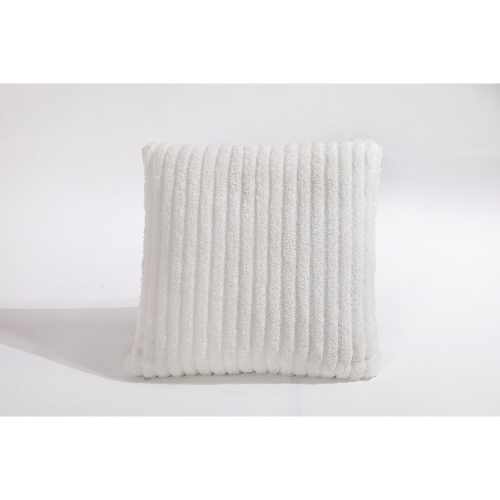 Şerit Detaylı Beyaz Kırlent