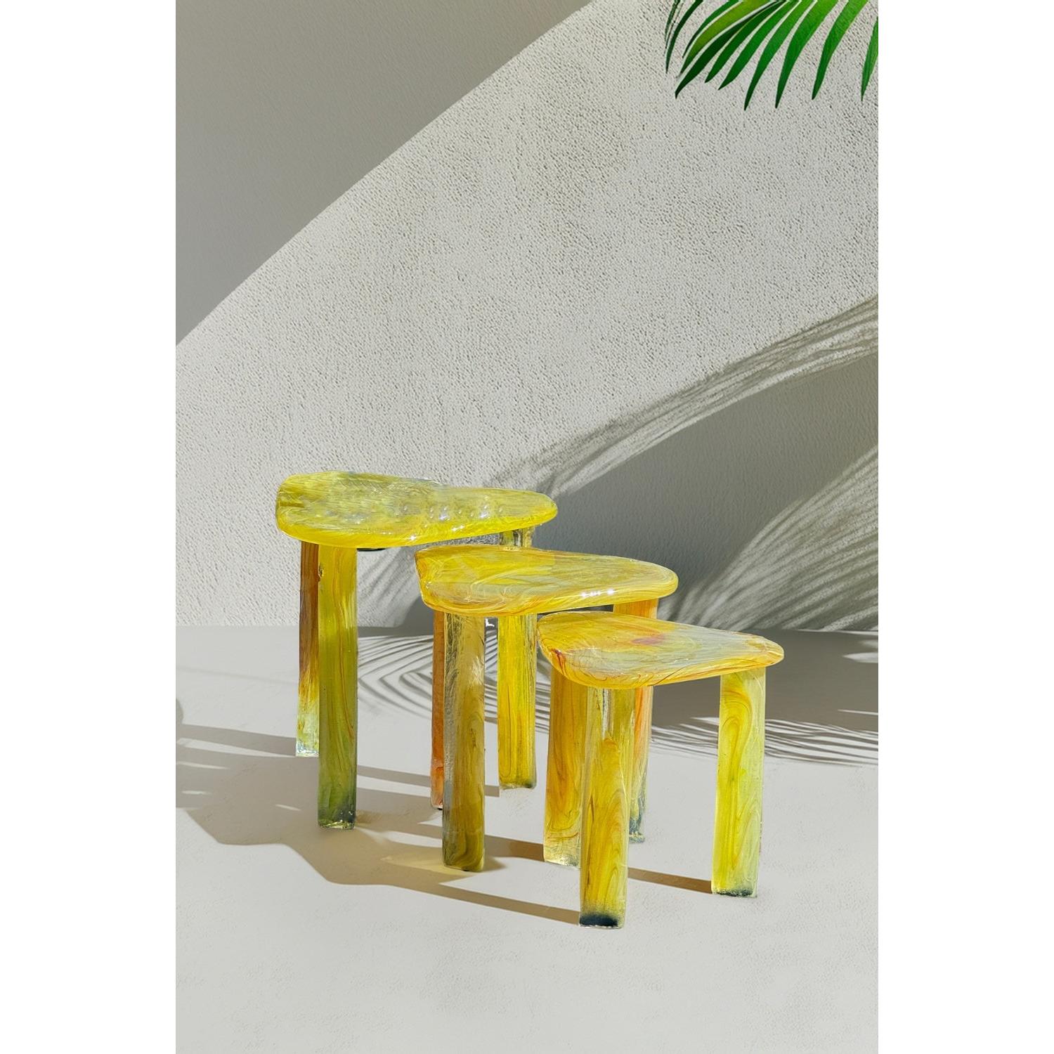 Shelby Cam Üçlü Sehpa