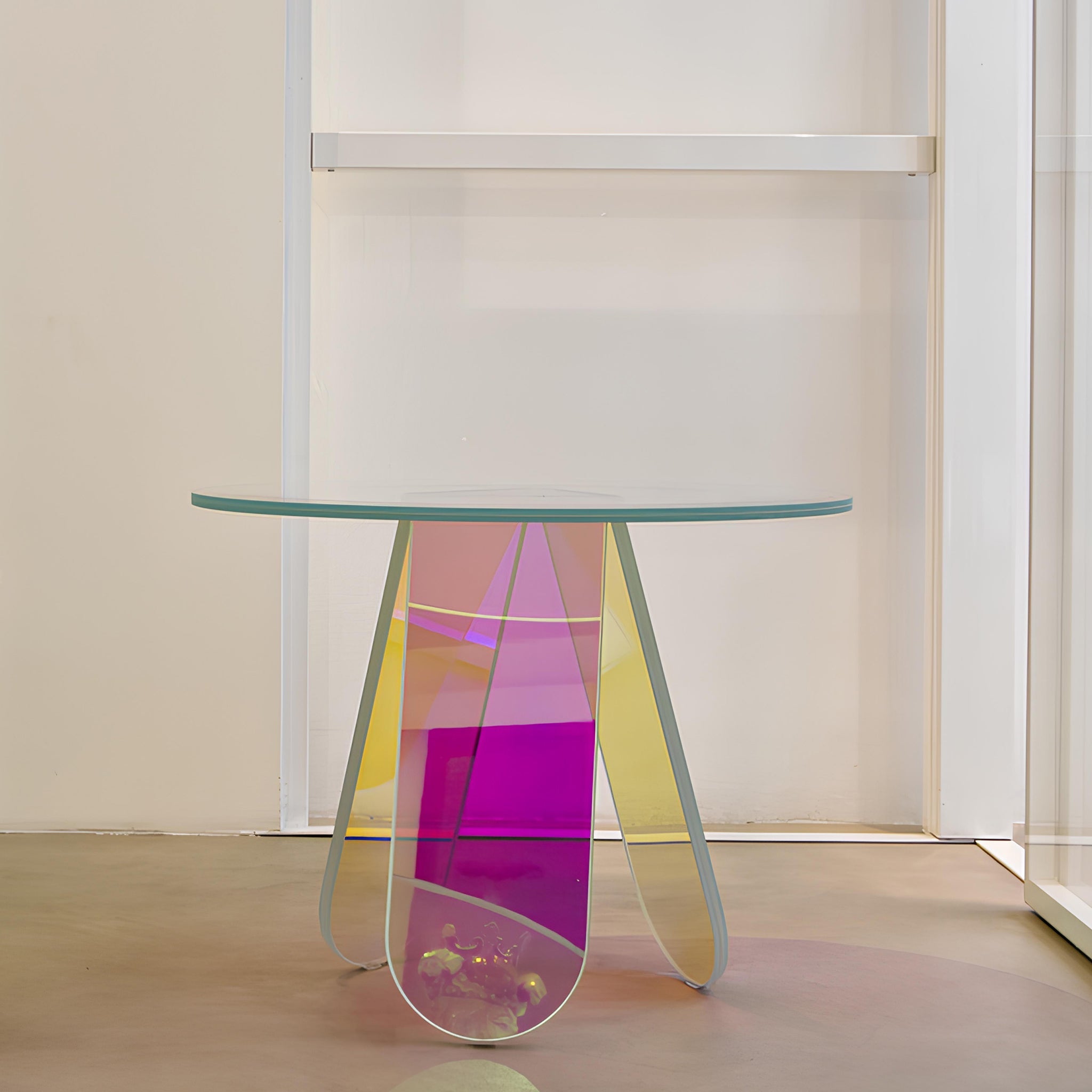 Shimmer Renkli Cam Masa ⌀105Cm