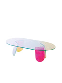 Shimmer Renkli Cam Orta Sehpa 120 Cm