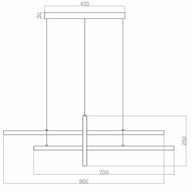 Sideward Yatay Sarkıt Led Avize 80 Cm-Avize-Voxlamp-Gold-2700 Kelvin-NowShopFun