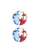 Signature Burgundy & Blue Servis Tabağı (2'li Set)