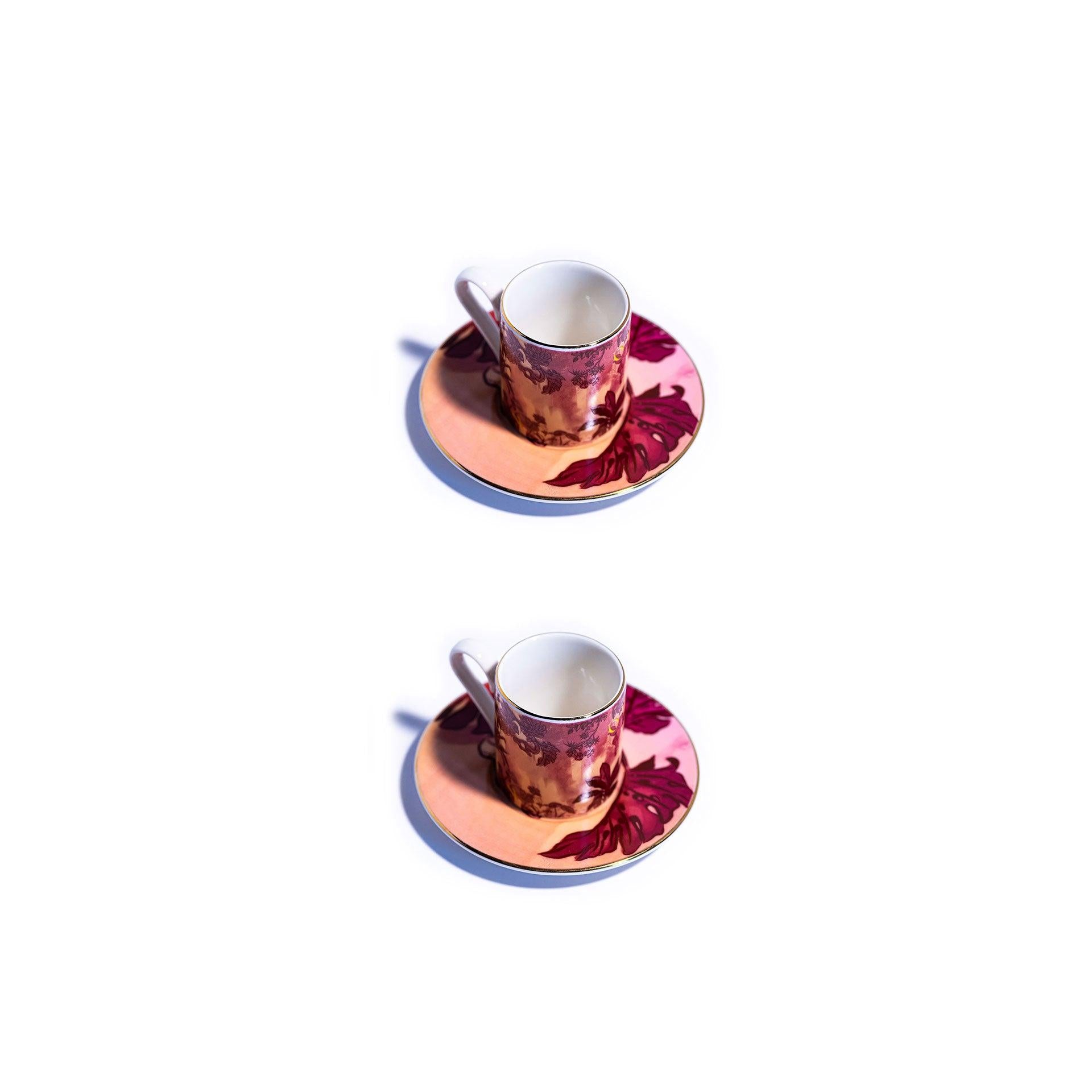 Signature Burgundy Kahve Fincanı (2'li Set)