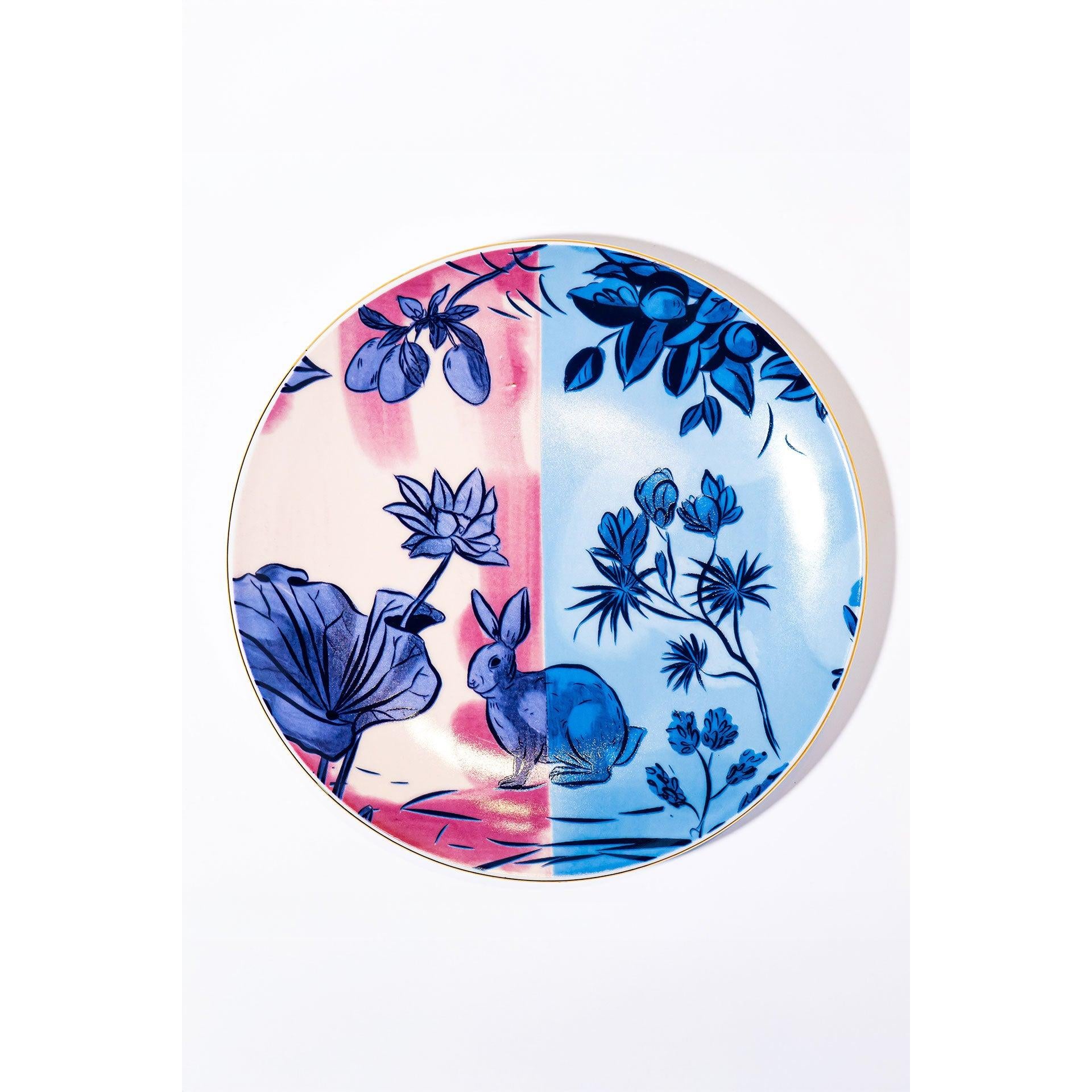 Signature Pink & Blue Servis Tabağı (2'li Set)