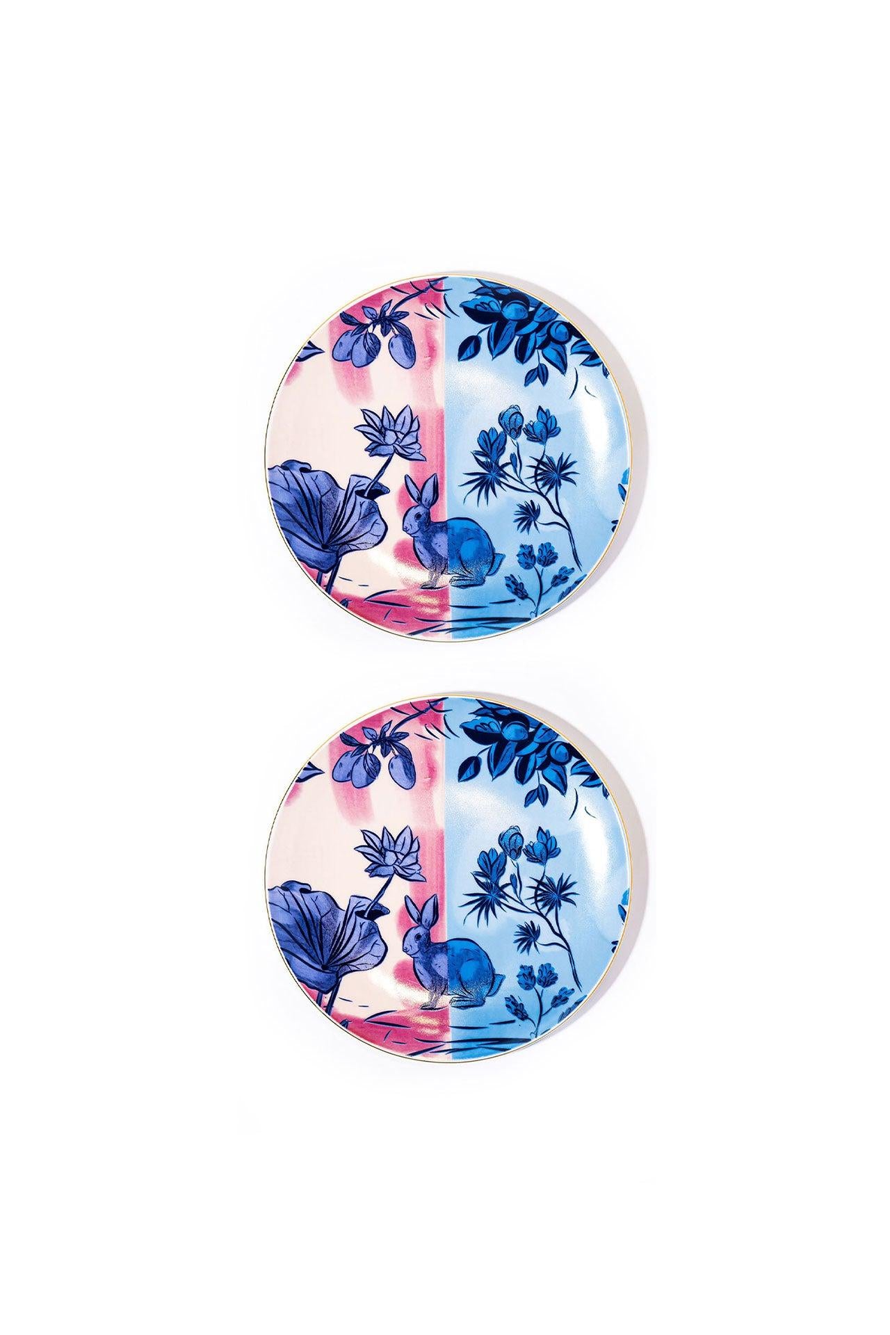Signature Pink & Blue Servis Tabağı (2'li Set)